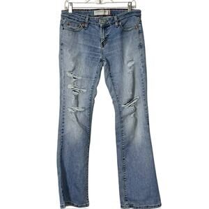 LEVIS 545 LT WASH LOW BOOT CUT DISTRESSED JEANS SIZE 6